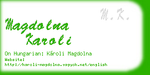 magdolna karoli business card